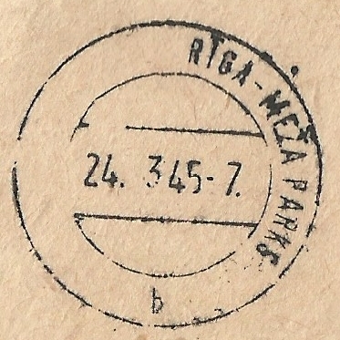 Riga Meza Parks postmark used further