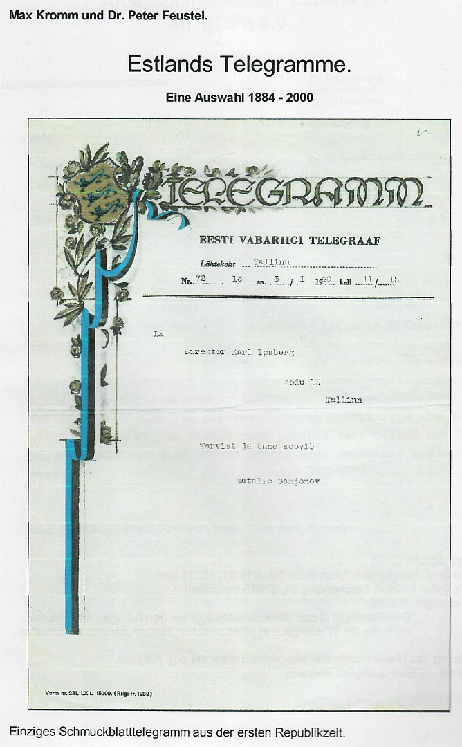 Estlands Telegrams 1884-2000
