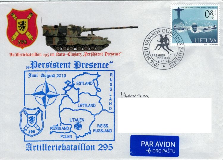 	Decorative Postmark Artillery Battalion 295 