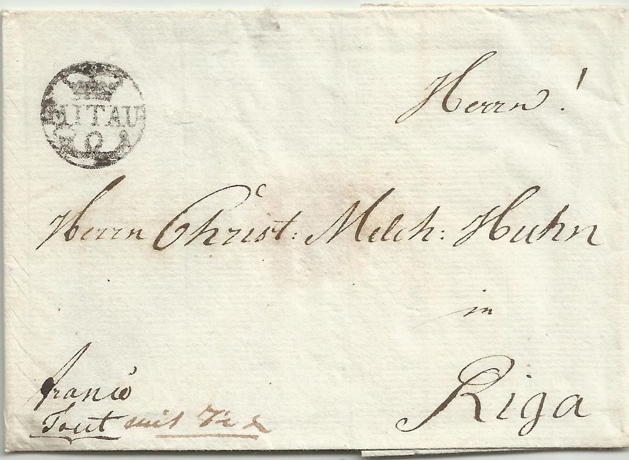 Brief 1776 von Mitau nach Riga