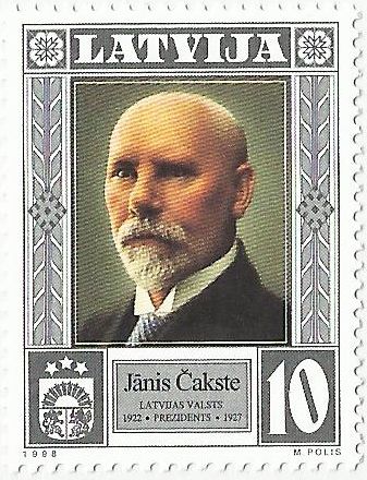 President Cakste on stamp