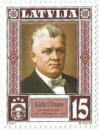 President Ulmanis on stamp