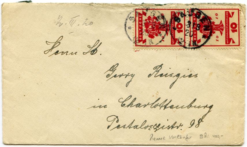 Poststück mit reichsdeutscher Frankatur
