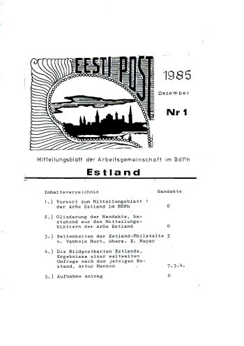 Cover picture Nr.1/1985